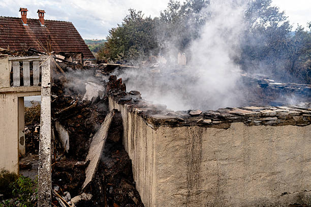 Professional Fire Damage Restoration technician working in Trenton, NJ
